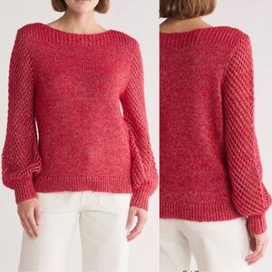 Tommy Bahama Shimmer Balloon Sleeve Sweater Sz L